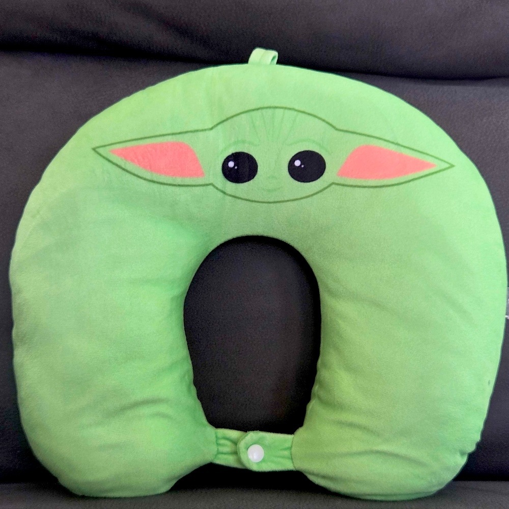 Star Wars Baby Yoda Neon Green Kids Travel Pillow